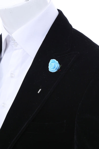 Men Blue Blossom Lapel Pin - Wessi