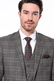 Checked Slim-Fit Dark Grey Men Blazer - Wessi
