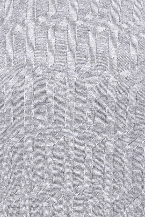 Grey Patterned Half Turtleneck Sweater - Wessi