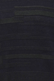 Navy Chest Patterned Circle Neck Sweater - Wessi