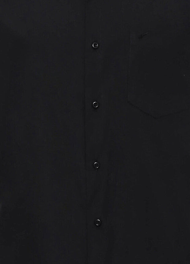 Plain Short Sleeves Black Men Shirt - Wessi
