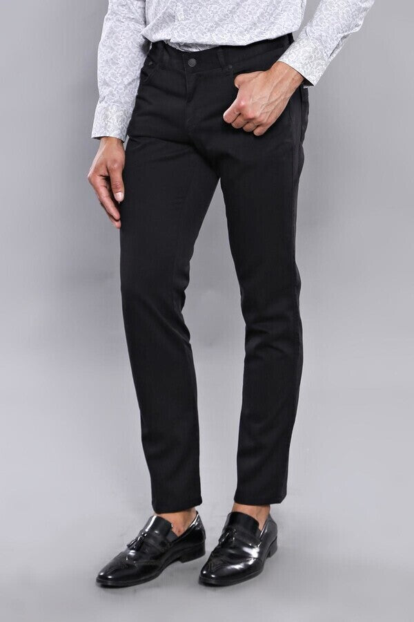 Men's 5 pocket black trousers outlet