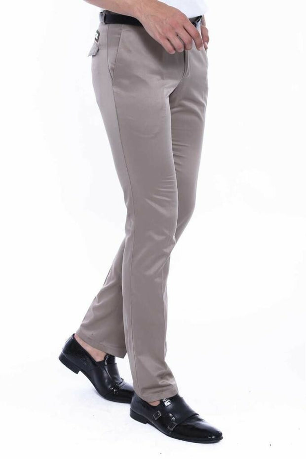 Amblemed Covered Pocket Cotton Cream Color Pants