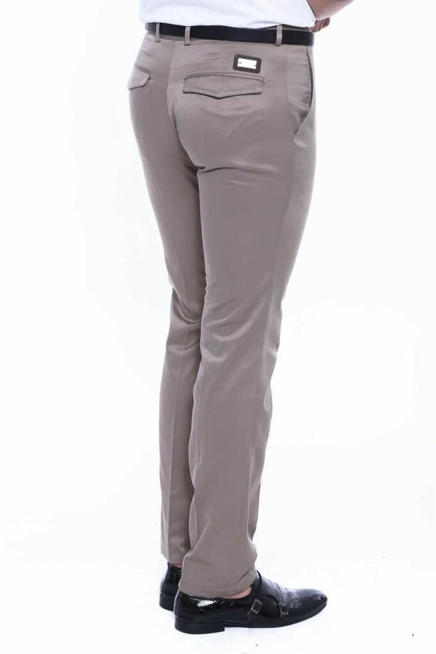 Amblemed Covered Pocket Cotton Cream Color Pants