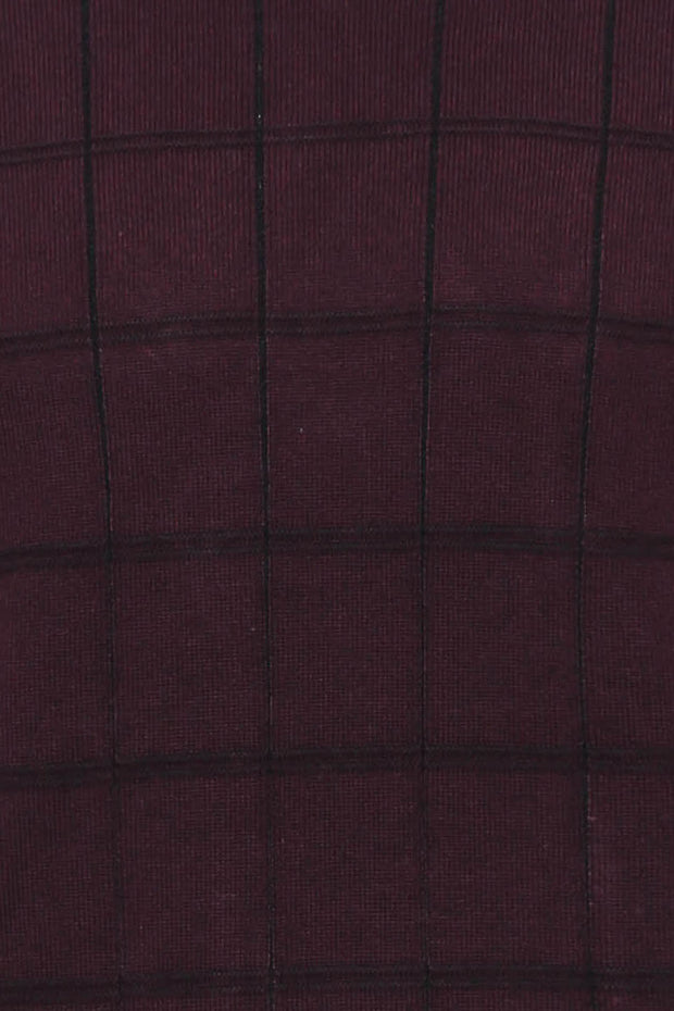 Burgundy Half Turtleneck Plaid Sweater 3-piece-suit, Burgundy, Checked, Daily, Knit, Knitwear, L, M, Modern Fit, Patterned, Plaid, Slim Fit, Turtle Neck, Turtle Neck Sweater, Turtleneck Knitw