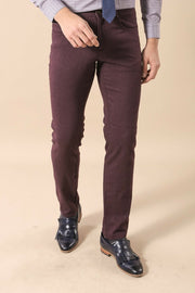 Burgundy Patterned Pants | Wessi 3-piece-suit, 30, 32, 34, 36, 38, 40, Cachet Pant, Modern Fit, Slim Fit, Trouser TrouserCachet Pant - wessi