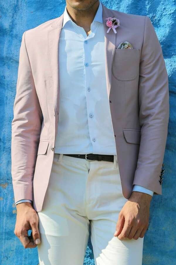 Colorful Yarn Elbow Modeled Blazer 3-piece-suit, 34, 40, 6 Drop, Basic, Casual Blazer, Essentials, Italian Suit, Men's Blazers, Modern Fit, Peak, Peak Lapel, Pink, Plain, purple, Slim Fit, Sl