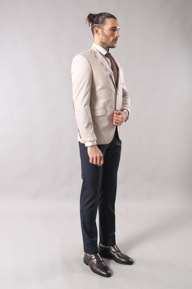 Colorful Yarn Elbow Modeled Blazer 3-piece-suit, 34, 40, 6 Drop, Basic, Casual Blazer, Essentials, Italian Suit, Men's Blazers, Modern Fit, Peak, Peak Lapel, Pink, Plain, purple, Slim Fit, Sl
