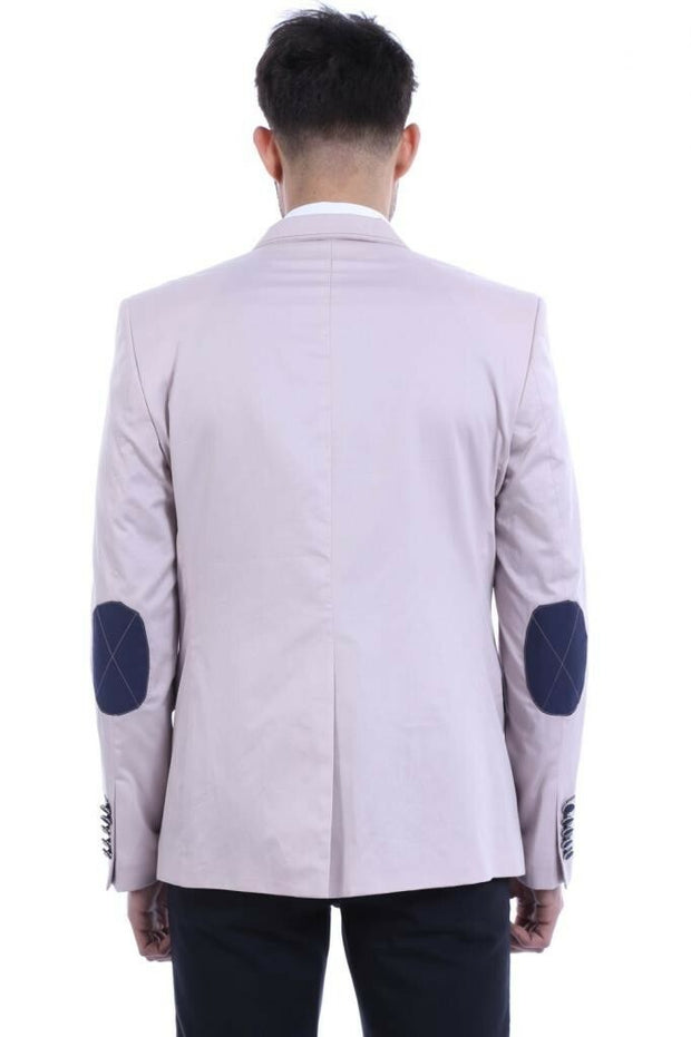 Colorful Yarn Elbow Modeled Cream Blazer 3-piece-suit, 34, 36, 38, 40, 42, 44, 46, Beige, Cream, Men's Blazers, Modern Fit, Slim Fit, Slim Fit Blazers OutletBlazer - wessi