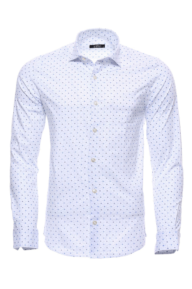Dot Patterned Cream Color Shirt Casual, Cuff, Daily, Dot Patterned, Floral Shirt, Italian, Long Sleeve, M, Modern Fit, Patterned, S, Shirt, Slim Fit, XL ShirtFloral Shirt - wessi