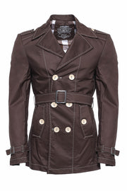 Double Breasted Brown Trenchcoat 3-piece-suit, Double Breasted, Modern Fit, Outwear, Slim Fit, Trenchcoat OutletCoat - wessi