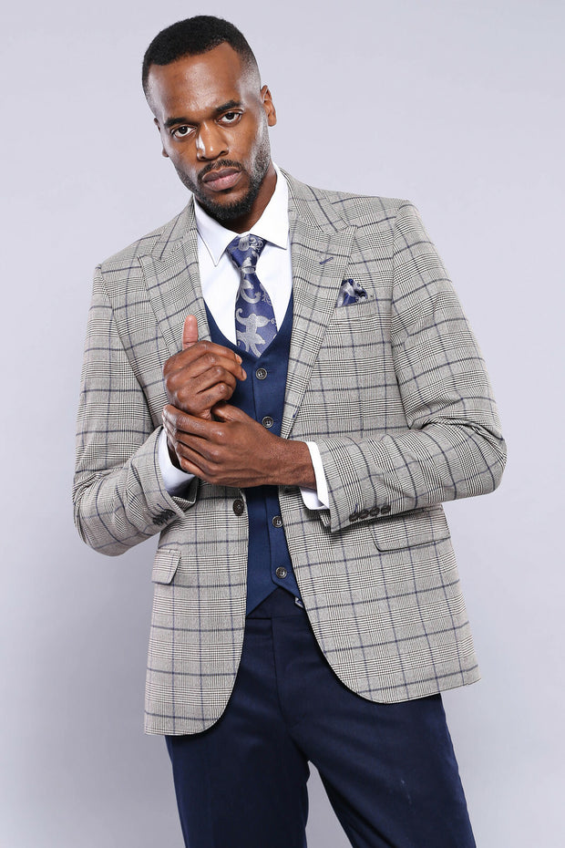 Grey blazer with navy pants hotsell