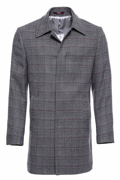 Grey Checked Hidden Button Peak Lapel Coat 3-piece-suit, 36, 38, 40, 42, 44, 46, 48, 6 Drop, Cachet, Checked, Coat, Grey, Italian Suit, Kaban, Modern Fit, Outwear, Peak, Peak Lapel, Plaid, Sl