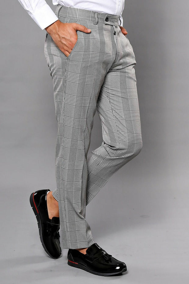 Mens plaid 2025 grey pants