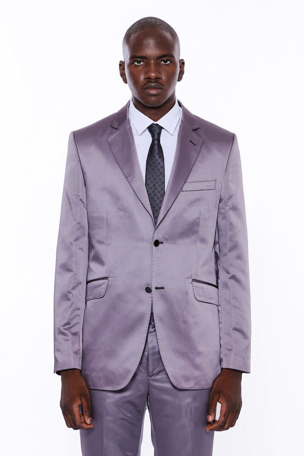 Grey Satin Men's Suit 3-piece-suit, 34, 36, 38, 40, 42, 44, Grey, Grey Suit, Notch, Suit OutletSuit - wessi