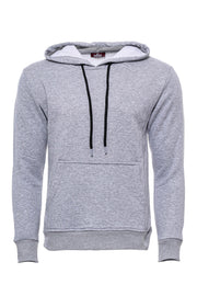 Hooded Pocket Plain Grey Men's Sweatshirt Basic, Daily, Essentials, Hooded, Modern Fit, Slim Fit, Sport, Sport Clothing, Sweatshirt Sport ClothingSweatshirt - wessi
