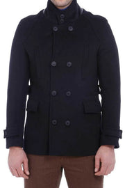 Mandarin Collar Black Cachet Coat 3-piece-suit, 42, 44, 46, Black, Coat, Double Breasted, Kaban, Modern Fit, Outwear, Slim Fit OutletCoat - wessi