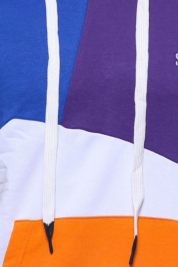 Multicolor Patchwork Hooded Sweatshirt Modern Fit, Printed, purple, Slim Fit, Sport Clothing, Sweatshirt, Sweatshirt Hooded Sport ClothingSweatshirt - wessi
