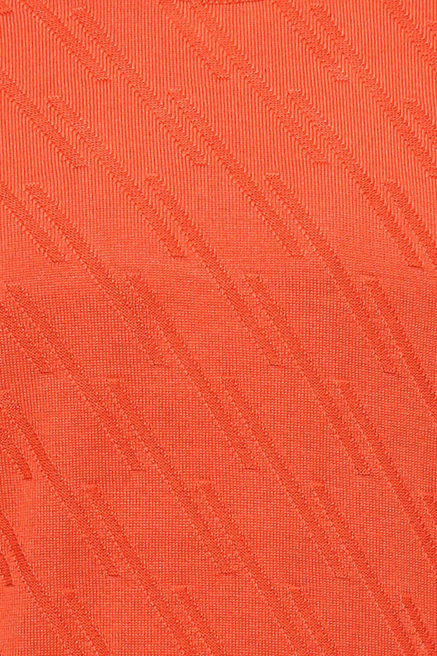 Orange Patterned Circle Neck Sweater 3-piece-suit, Circle Neck, Crew Neck, Crew Neck Sweater, Daily, Knit, Knitwear, M, Modern Fit, orange, Patterned, Slim Fit KnitwearCrew Neck Sweater - wes