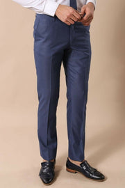 Peak Collar Blue Suit with Vest | Wessi 3-piece-suit, 40, 42, Blue, Double Breasted, Modern Fit, Navy, Navy Blue, Peak, Peak Lapel, Slim Fit, Slim Fit Suit, Suit OutletSuit - wessi