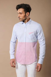 Pink Blue Shirt for Men | Wessi 3-piece-suit, Beige, Casual, Casual Shirt, Cream, Daily, Italian, Modern Fit, Pink, Plain, Shirt, Slim Fit ShirtCasual Shirt - wessi