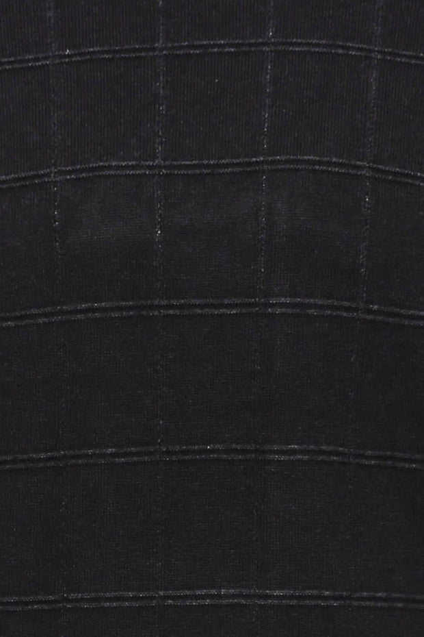 Plaid Half Turtleneck Black Sweater 3-piece-suit, Black, Checked, Daily, Knit, Knitwear, L, M, Modern Fit, Patterned, Plaid, Slim Fit, Turtle Neck, Turtle Neck Sweater, Turtleneck, XL, XXL Kn