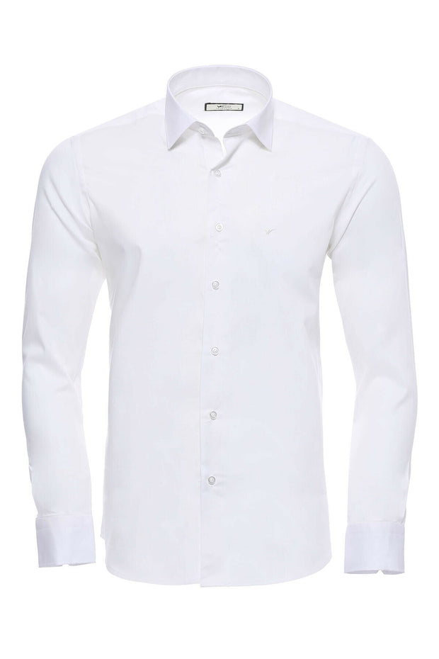 Poly Cotton Slim Fit Cream Shirt 3-piece-suit, Basic, Casual, Daily, Essentials, Italian, Modern Fit, Office, Plain, Shirt, Slim Fit, Slim Fit Shirt, Sport ShirtSlim Fit Shirt - wessi