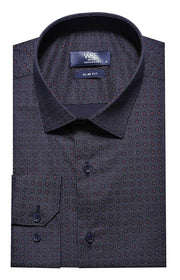 Self Coffee Color Point Pattern Smoked Color Slimfit  Shirt 3-piece-suit, Brown, Casual, Casual Shirt, Daily, Dot Patterned, Italian, Modern Fit, Patterned, Shirt, Slim Fit ShirtCasual Shirt 