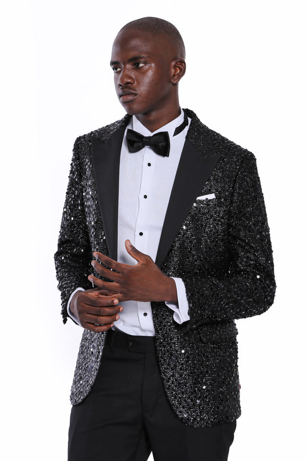 Silver sequin 2025 mens blazer