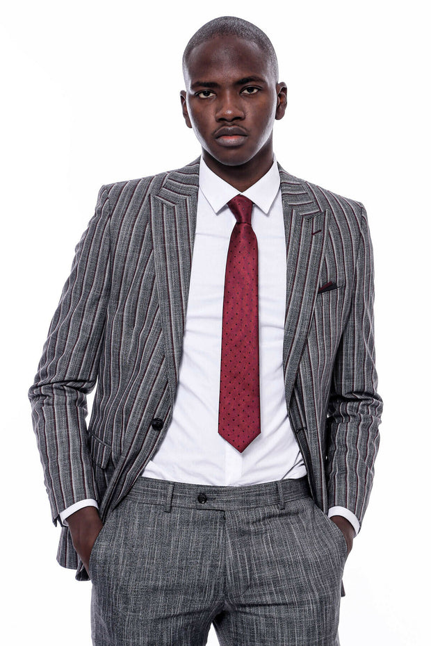 Black and white best sale striped blazer and pants