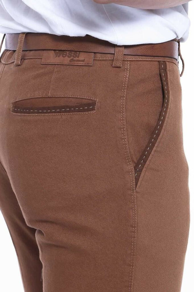 Tan Color Plain Cotton Pants 3-piece-suit, 30, 32, 34, 36, 38, 40, Basic, Casual, Daily, Essentials, Modern Fit, Office, Plain, Slim Fit, Slim Fit Trousers, tan, Trouser TrouserSlim Fit Trous